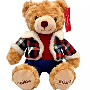 Belkie Bear 2024 Christmas Holiday Plush Plaid Coat Teddy Belk Department Store